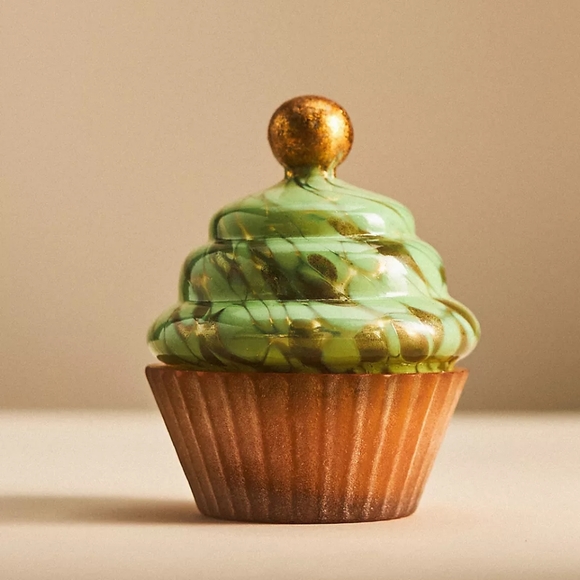 Anthropologie Cupcake Gourmand Ginger Cookie Glass Candle - Picture 2 of 3